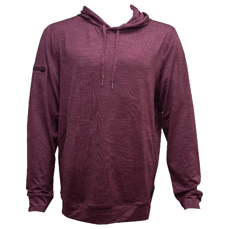 Monochrome Comfort Surf Station Helm Athletic Men's L/S Hoodie - Heather Maroon