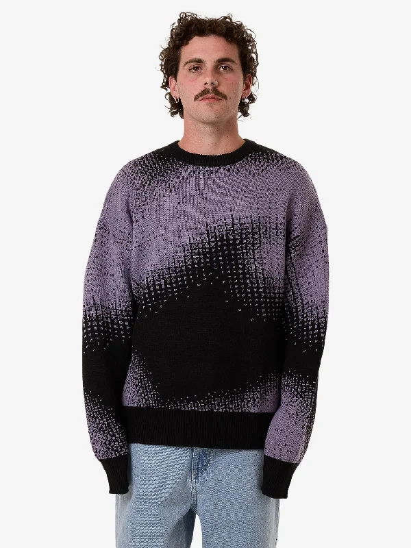 Elevated Weekend Relax Your Eyes Crew Knit - Black