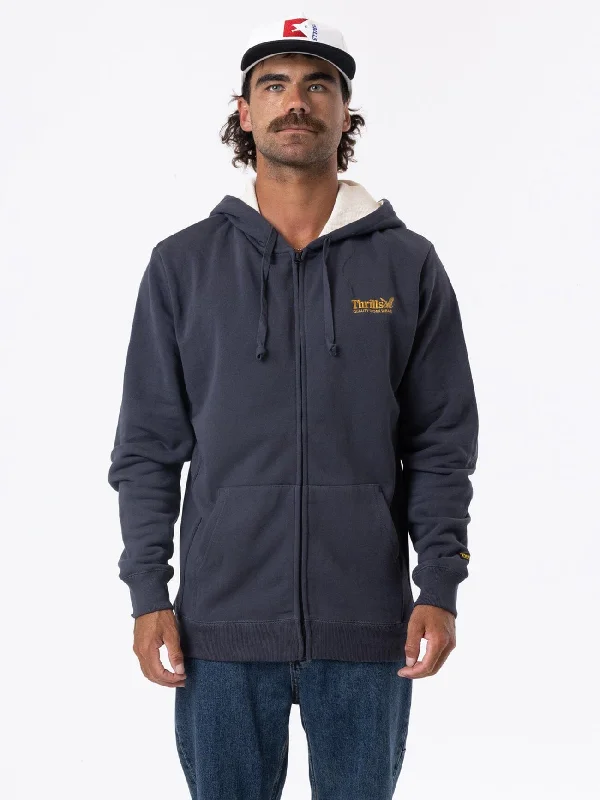 Relaxed Sport Look Thrills Union Zip Hood - Dark Charcoal