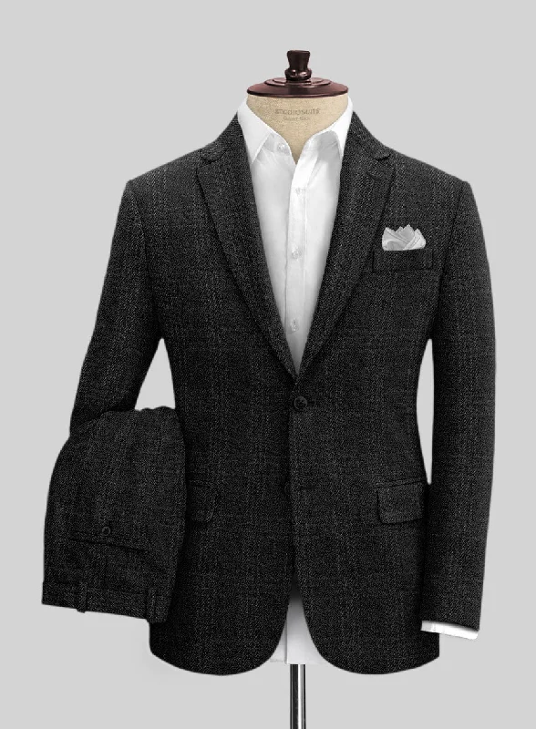 Rugged Fit Highlander Black Tartan Tweed Suit