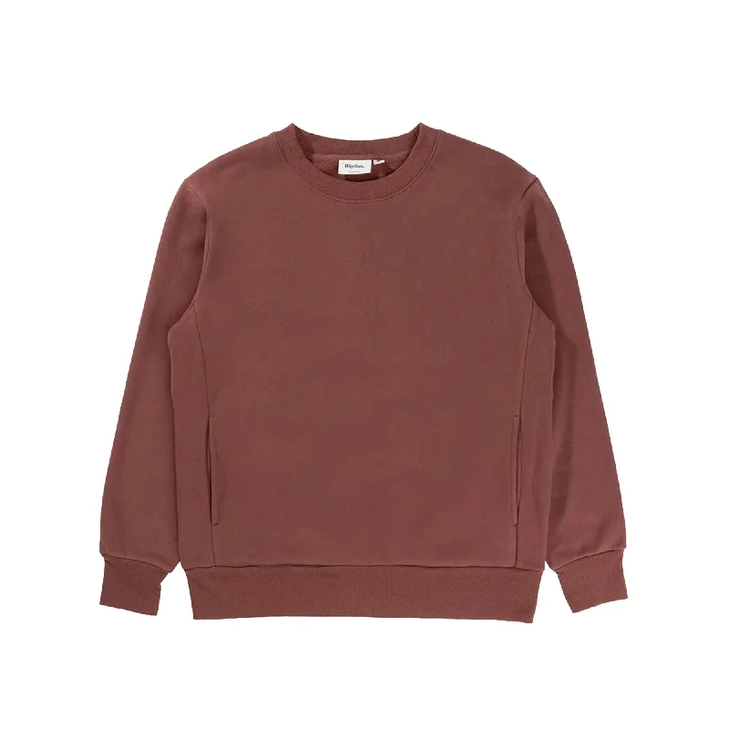 Sleek Tailored Rhythm Classic Fleece Crew Men's Sweater - Merlot