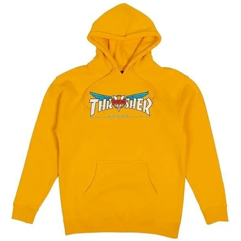 Sophisticated Fit Look Thrasher x Venture Collab  Men's L/S Hoodie - Gold