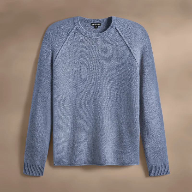 Casual Fitwear Recycled Cashmere Raglan Crew - Faded Indigo