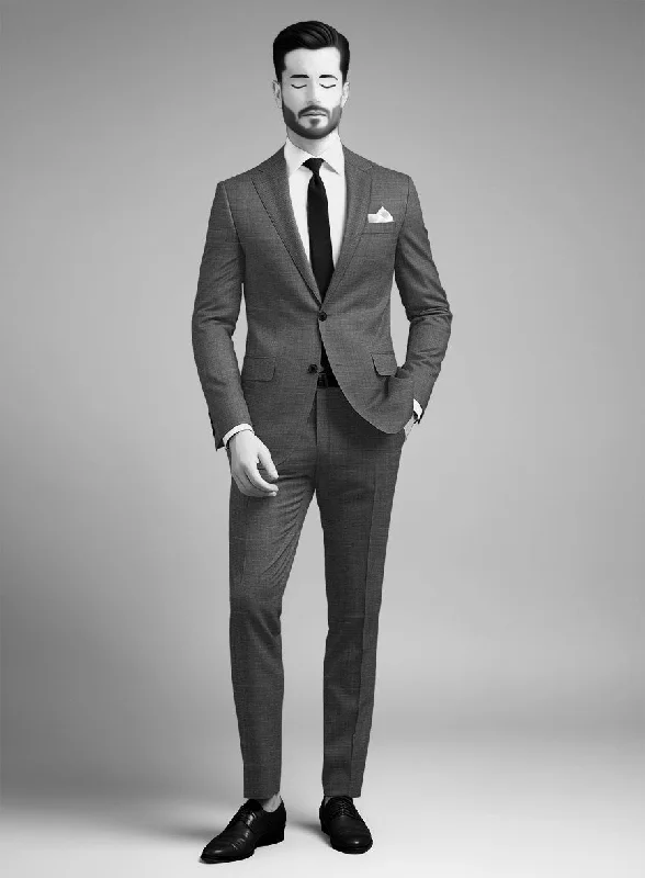 Classic Fitwear Napolean Ariel Nailhead Gray Wool Suit