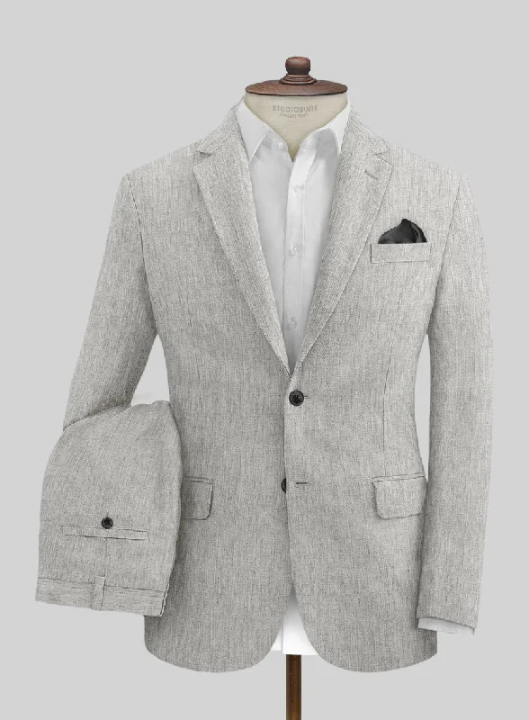 Modern Chic Outfit Stylbiella Spring Gray Linen Suit