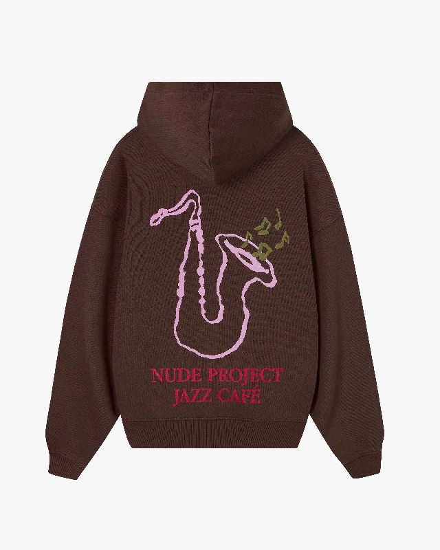 Tailored Elegance JAZZ CAFÉ HOODIE BROWN