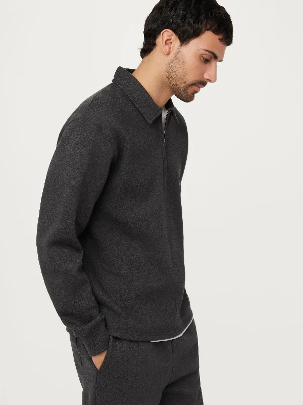 Sleek Prints The Fleece Half-Zip Sweatshirt in Grey Black