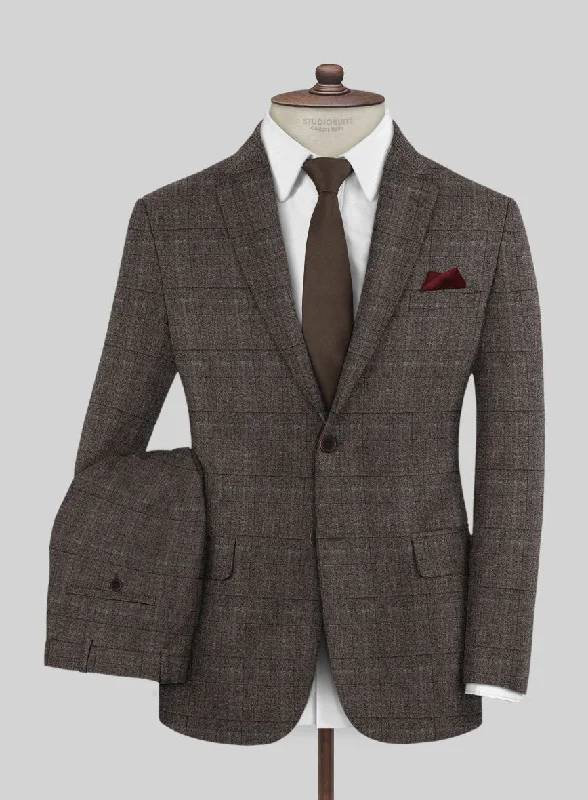 Smart Urban Italian Sift Brown Glen Flannel Suit