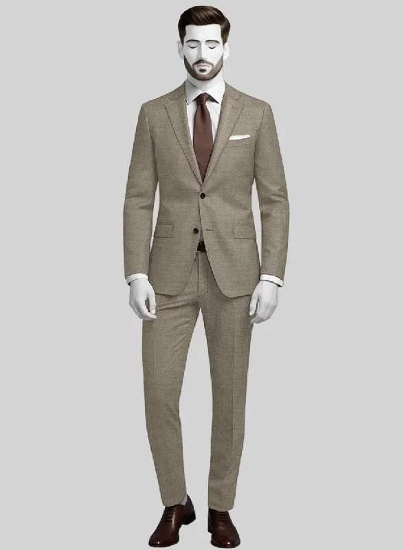 Sleek Prints Napolean Infantry Khaki Wool Suit