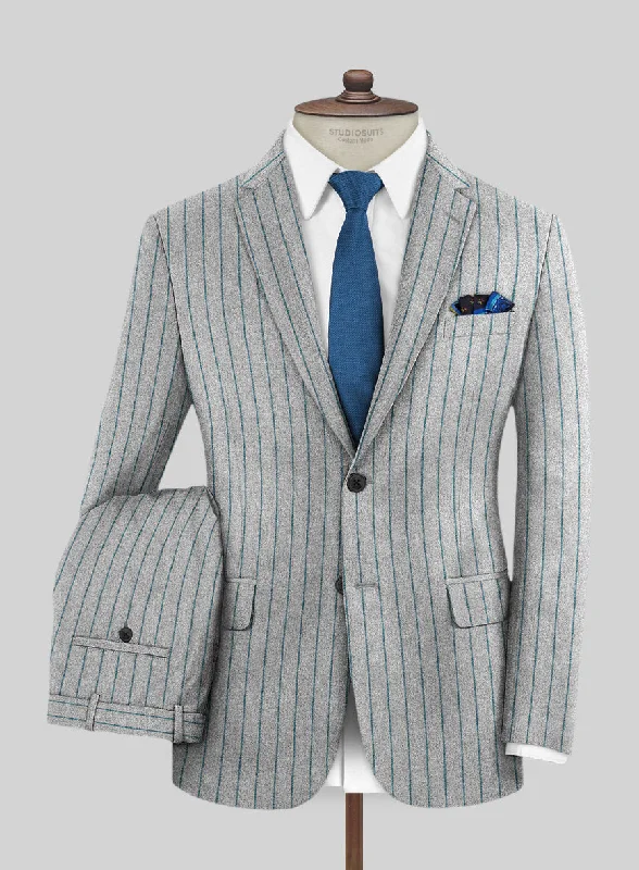 Rugged Elegance Caccioppoli Jimena Gray Wool Suit