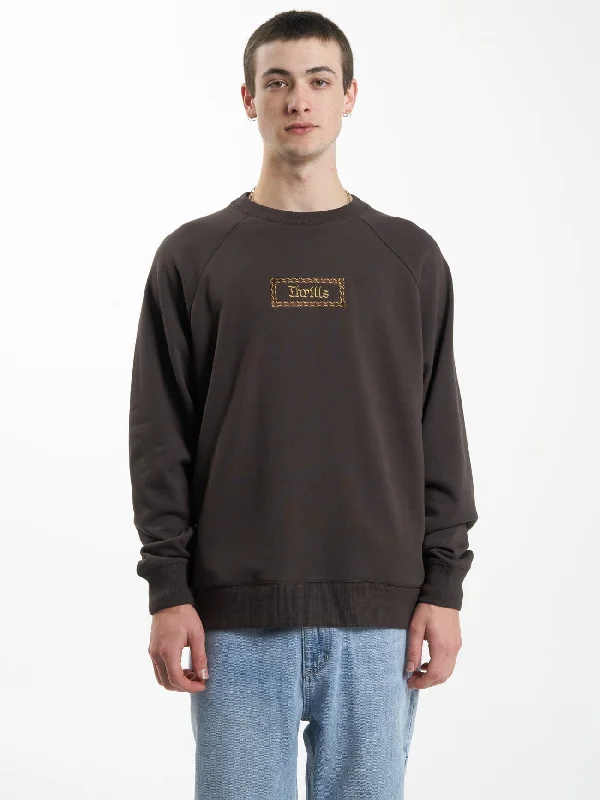 Tailored Rugged Linked Oversize Raglan Crew - Chocolate Plum