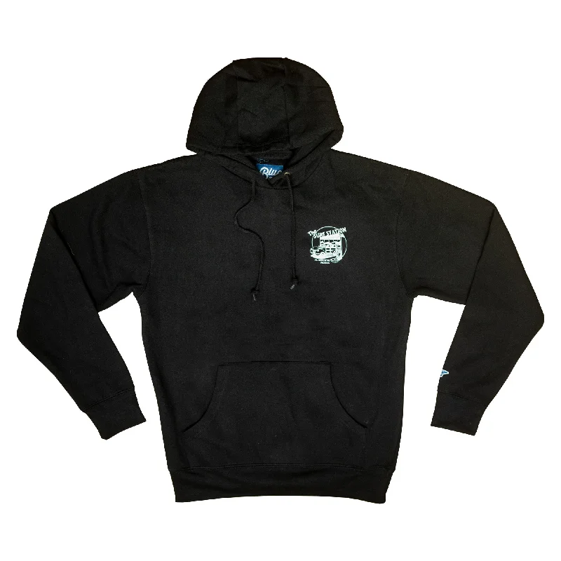 Weekend Edge Surf Station Circle Woody Men's Hoodie - Black