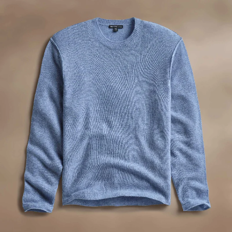 Elevated Sportwear Soft Featherweight Cashmere Crew - Blue Sky