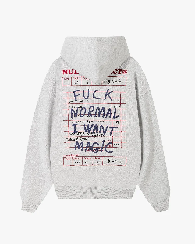 Casual Rugged FUCK NORMAL HOODIE GREY MELANGE