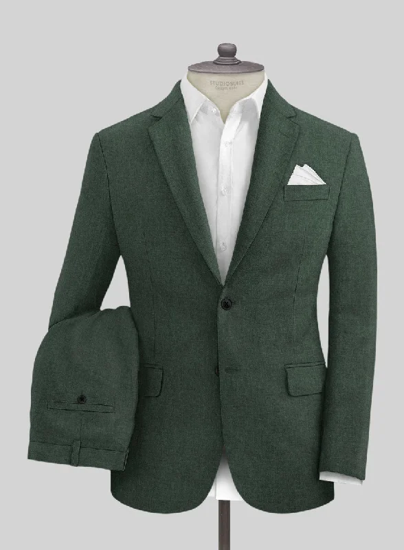 Contemporary Patterns Look Solbiati Pericle Green Linen Suit