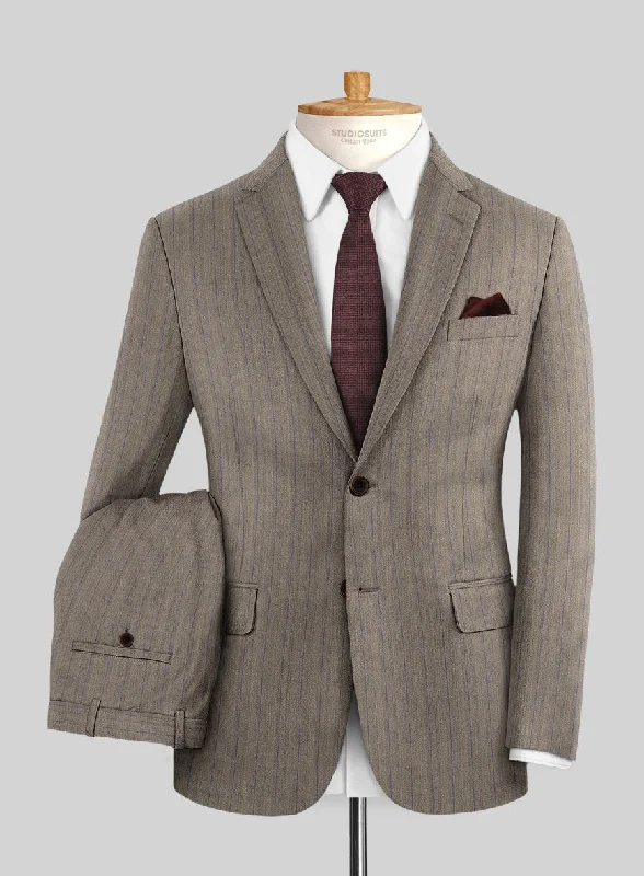 Earthy Casual Caccioppoli Sun Dream Moltan Brown Wool Silk Suit