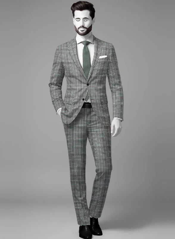 Contemporary Patterns Look Napolean Tonia Gray Wool Suit