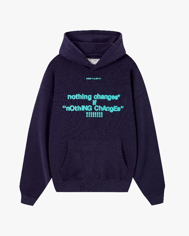 Simplistic Monochrome fActs?* HOODIE NAVY