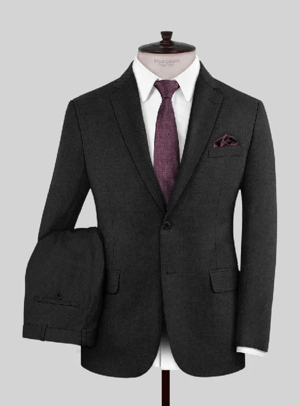 Modern Casual Look Hardy Minnis Caravel Black Wool Suit