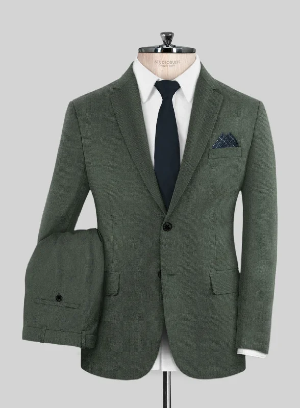 Smart Relaxed Lanificio Zegna Trofeo Dark Green Wool Suit