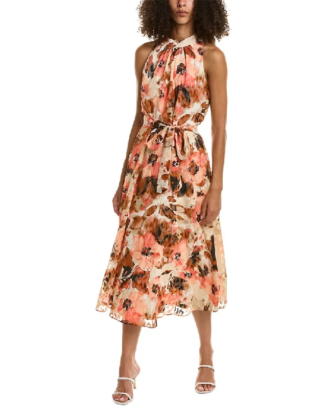 Anne Klein Tie Neck Midi Dress