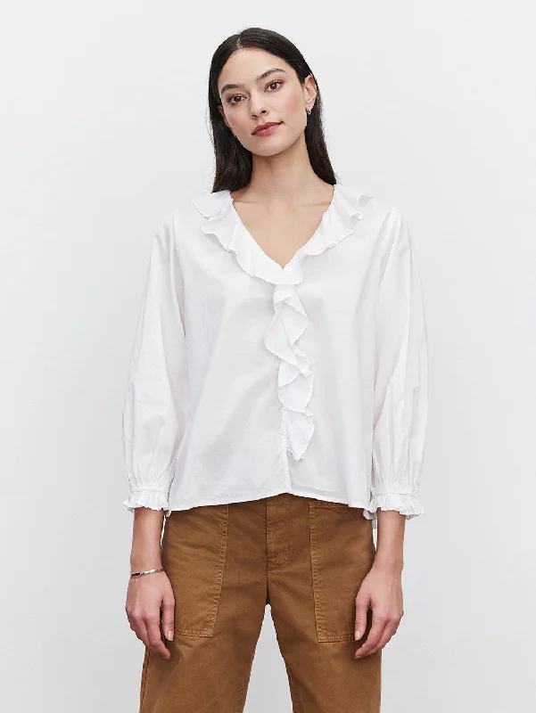 Cinthia Poplin Top - White