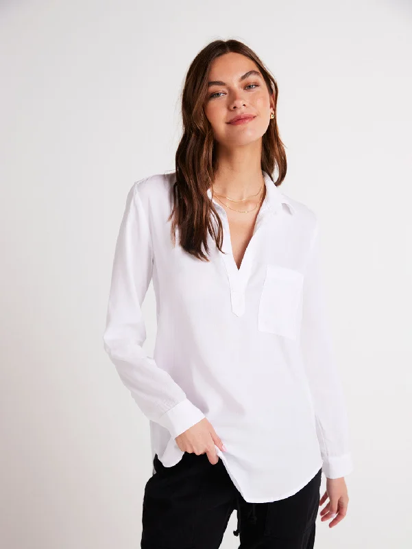 Long Sleeve Tunic Top - White