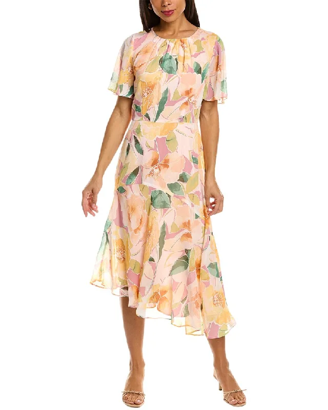 Maggy London Flutter Sleeve Midi Dress