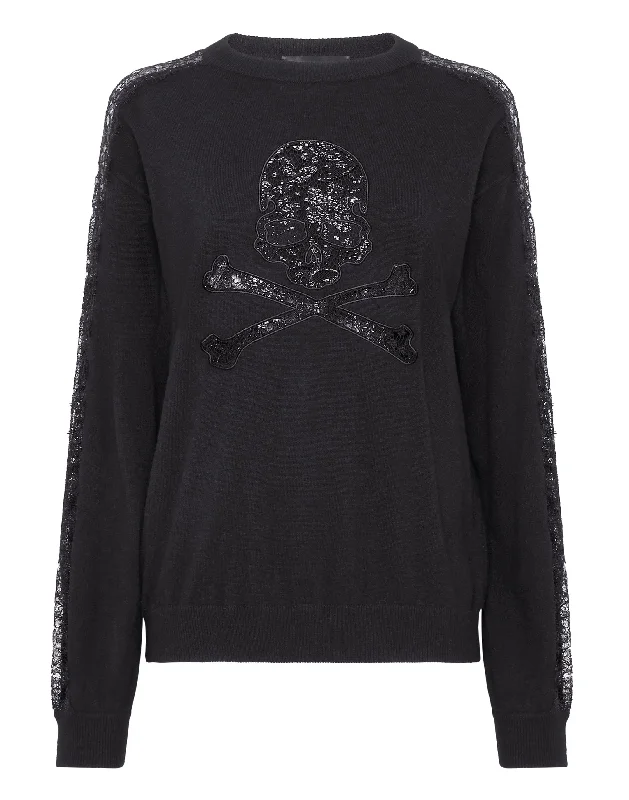 Rugged Weekend Stylish Tops Pullover Round Neck LS Skull&Bones