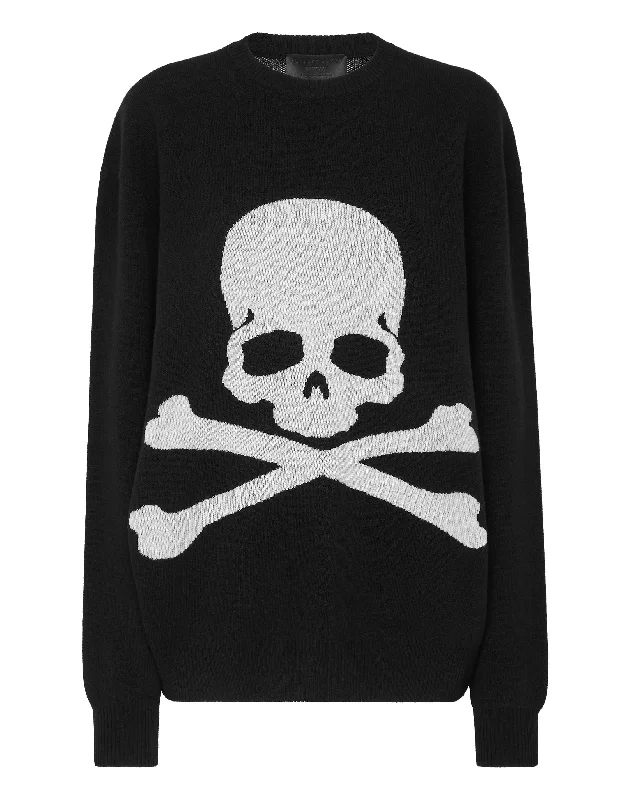 Relaxed Outerwear Cozy Basics Round Neck Pullover LS Skull&Bones