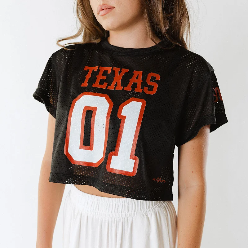 Texas Cropped Jersey, Black