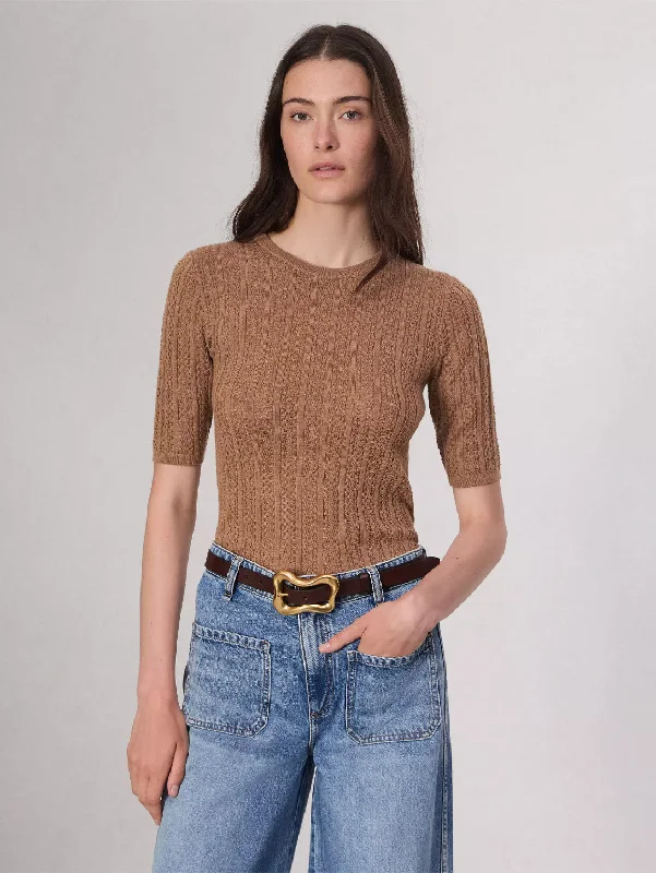 Tina Merino Wool Crew Sweater - Camel