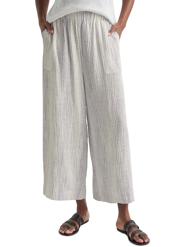 Avenue Womens Linen Wide Leg Pants