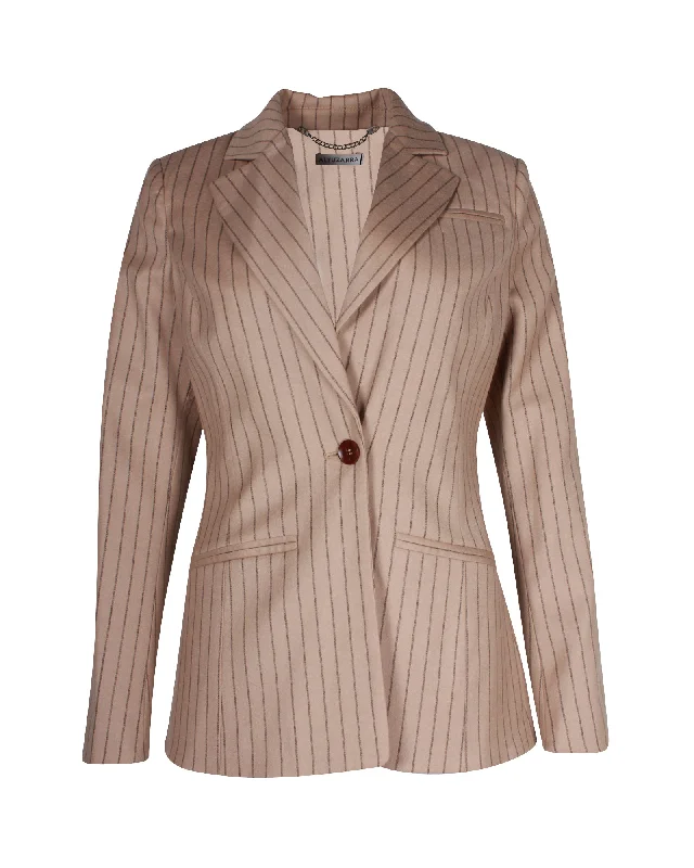 Altuzarra Striped Acacia Jacket in Beige Virgin Wool