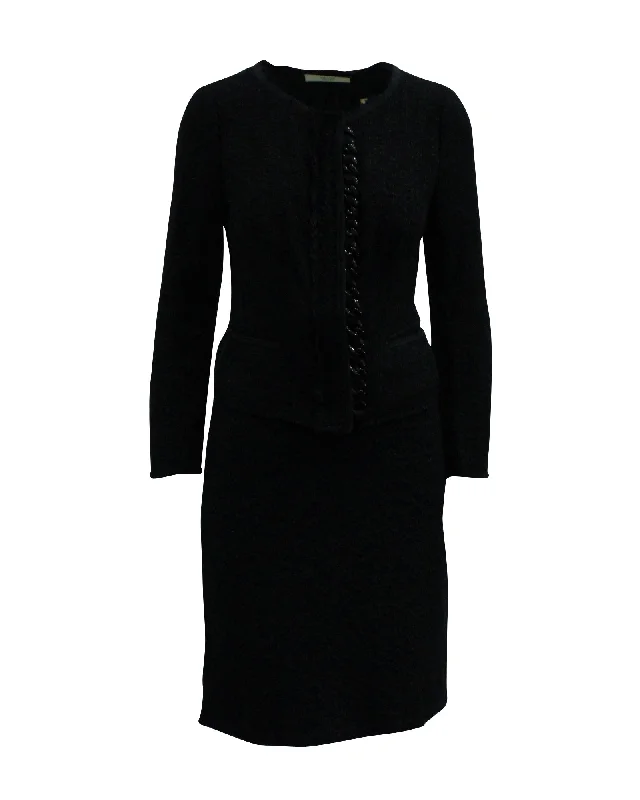 Prada Boucle Skirt Suit in Black Viscose