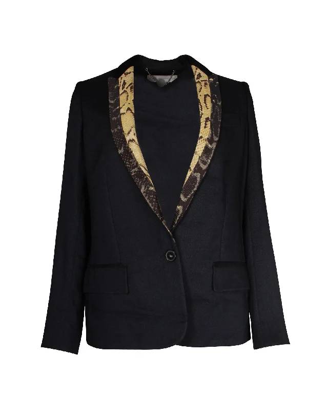 Stella McCartney Jacquard Collar Bazer in Black Wool