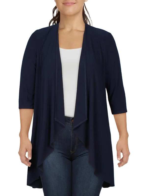 Womens Drapey Open Front Duster Blazer