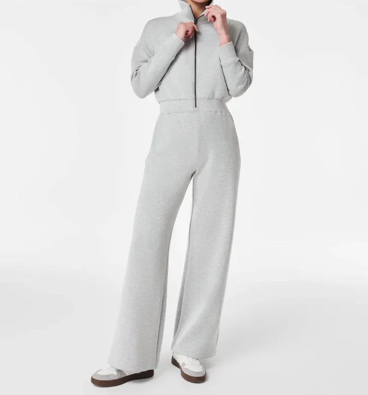 Airessential Long Sleeves Jumpsuit In Light Heather Grey