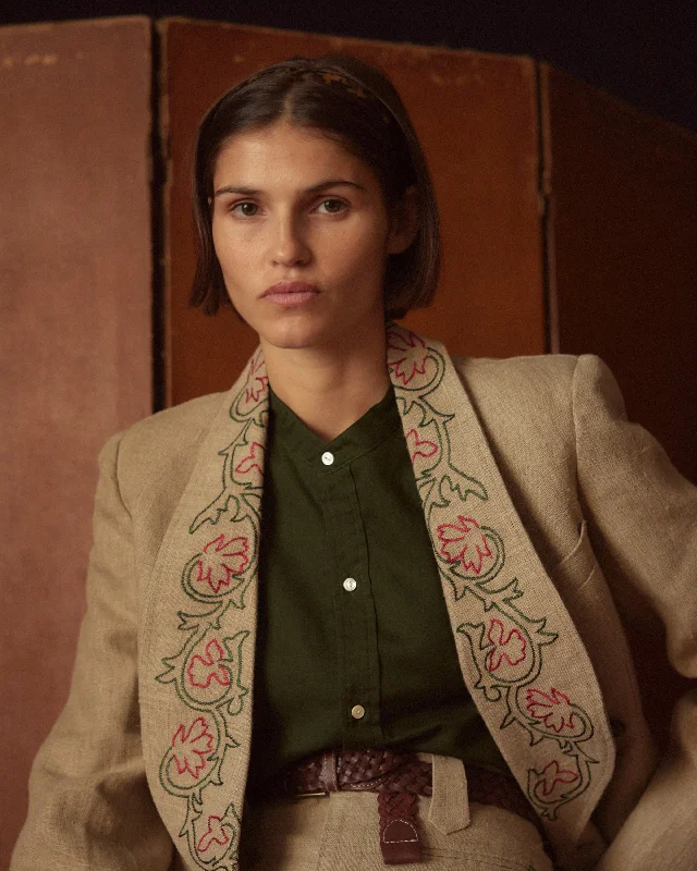 Embroidered Trumpetflower Suit Jacket