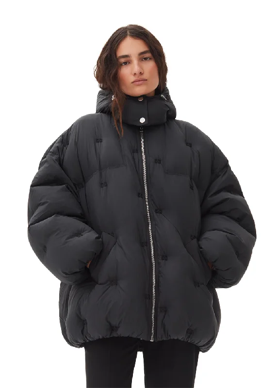 Nylon Tech Puffer Midi Jacket