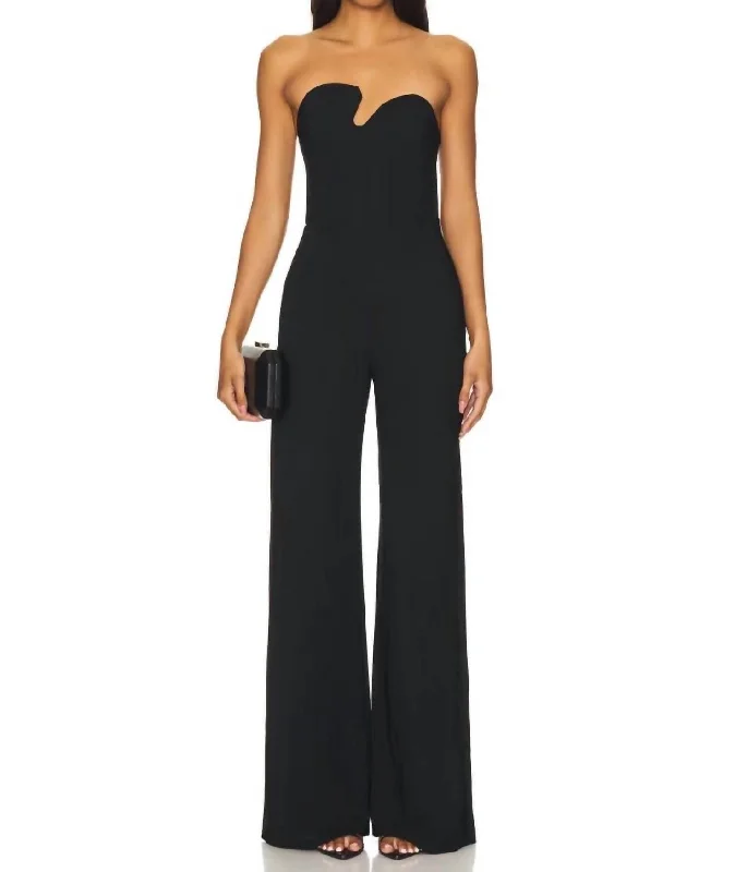 Strapless Puzzle Jumpsuit In Black