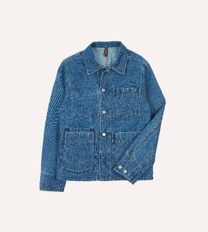 Bleach Wash Denim Work Jacket