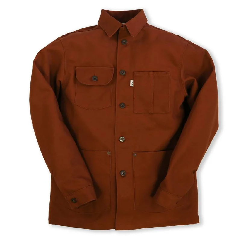 Railcar Fine Goods Chore Coat in Brick Red Canvas