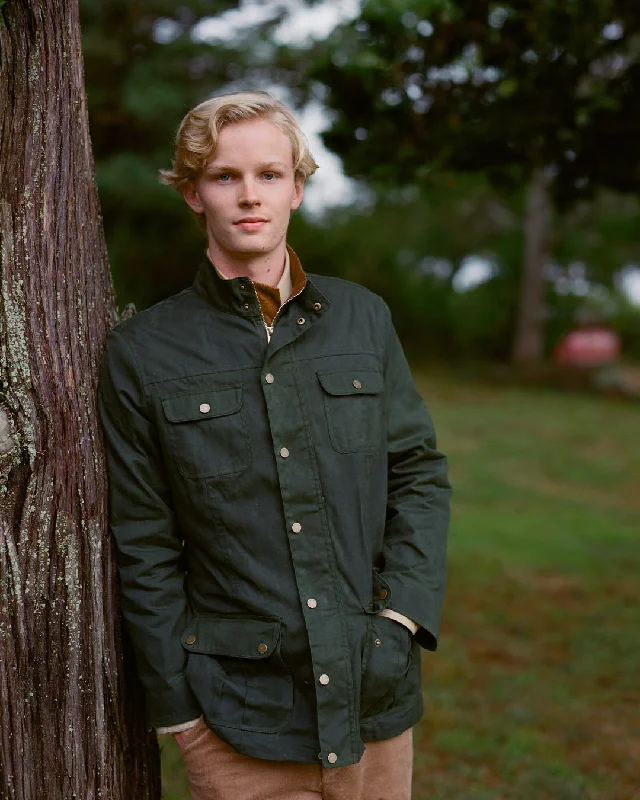 Aberdeen Jacket in Olive Waxed Canvas