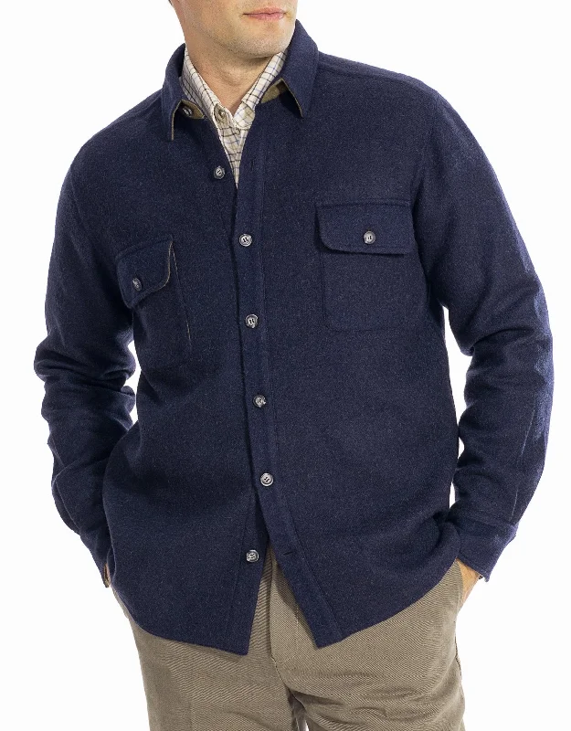 ALPACA WOOL CPO JACKET - NAVY/KHAKI