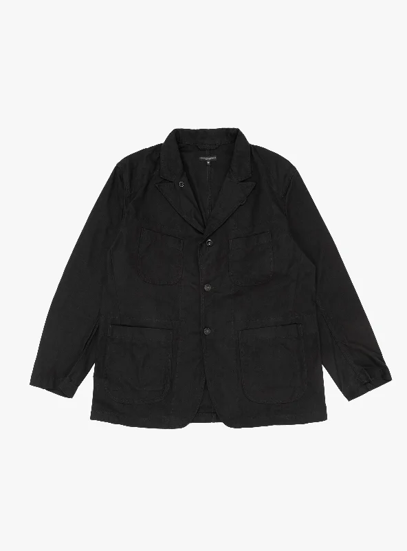 Brushed Herringbone Bedford Jacket Black