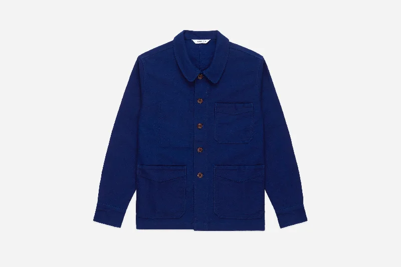 French Work Jacket ~ Washed Indigo Moleskin