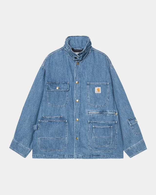 Classic Casualwear Casual Knit Tops Carhartt WIP x INVINCIBLE Denim Chore Coat Max | Blue (stone washed)