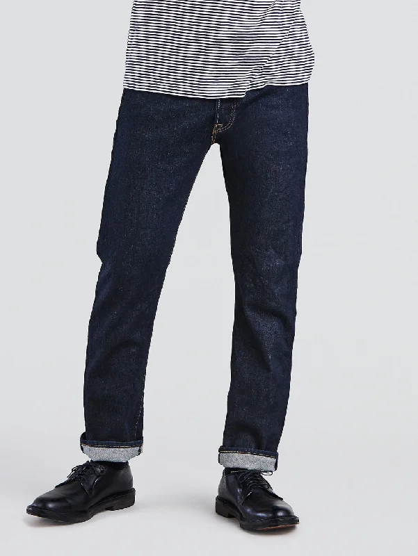 Men's 501 Blue Straight Fit Button Fly Jeans