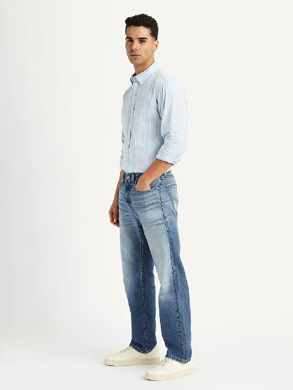 Men's 505 Straight Fit Blue Jeans